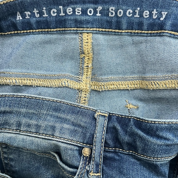 Articles Of Society Faith vintage flare Jeans Mid Rise Raw Hem Size 29 - Picture 6 of 8